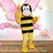 Adult Bumble Bee Mascot Costume Yellow and Black Jumpsuit with Head Mitts and Feet